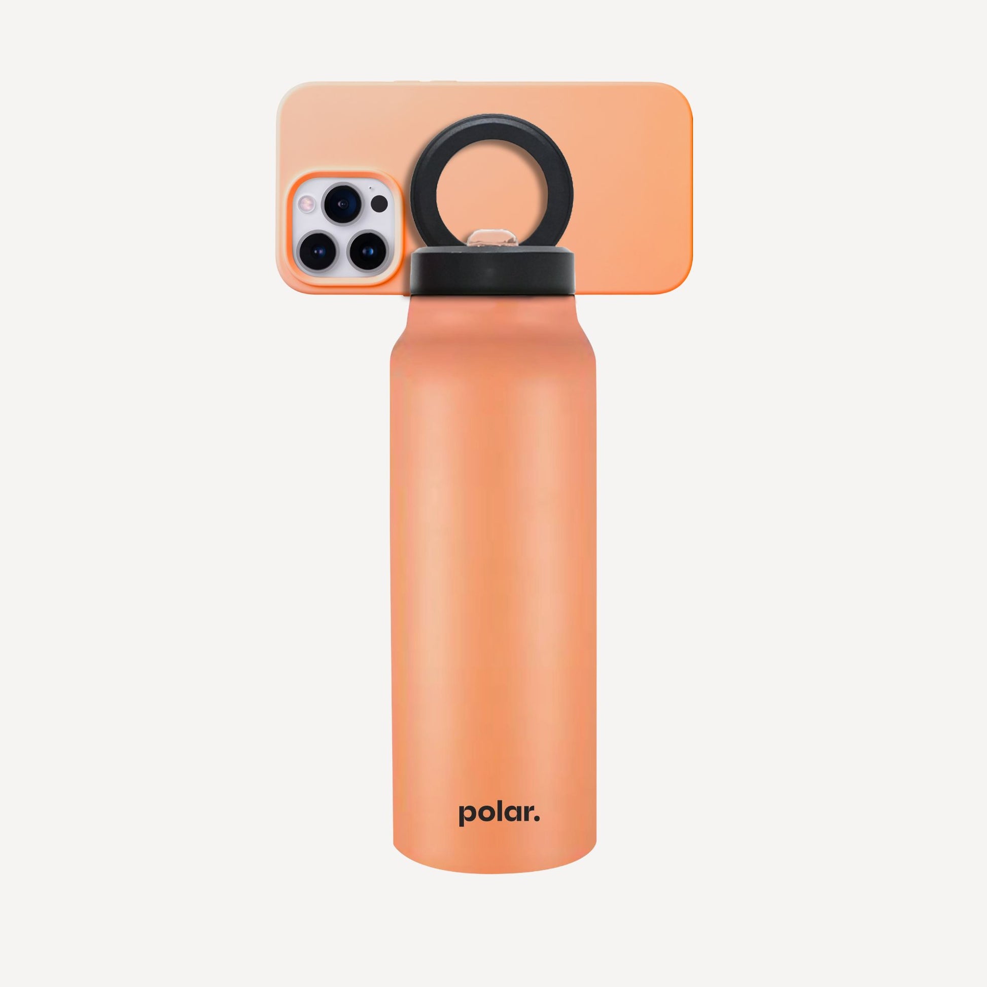 Sundust magnetic water bottle with phone holder used as a tripod for filming, workouts and everyday use